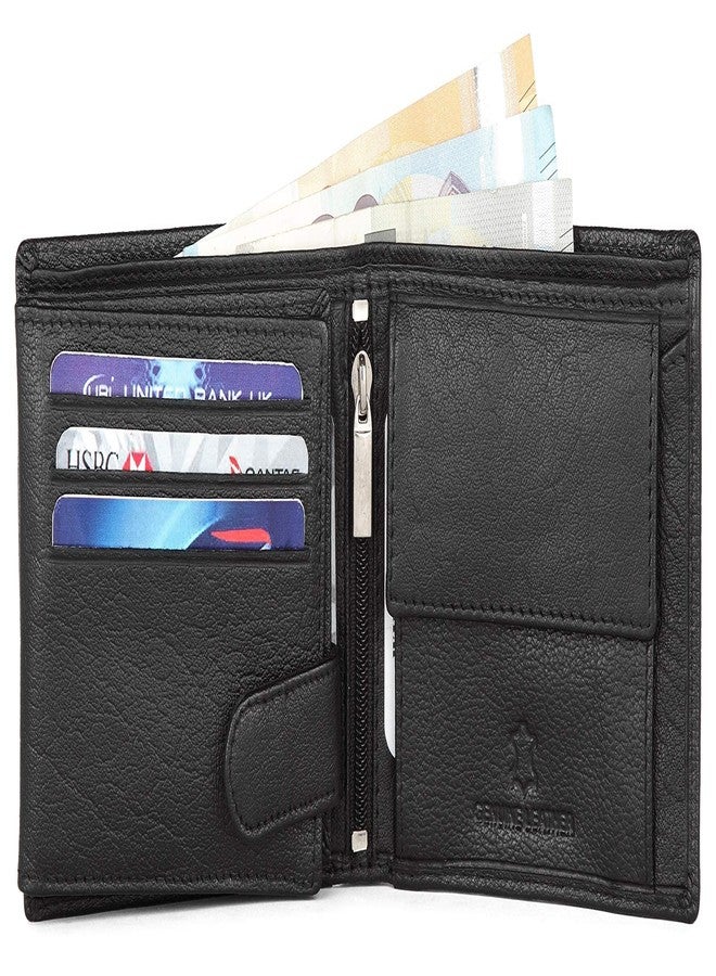 وايلدهورن محفظة وايلد هورن جايد الجلدية السوداء للرجال | 9 فتحات للبطاقات | 2 جيب للعملات و2 جيب سري | 1 سحاب و3 فتحات لبطاقات الهوية - Image 3